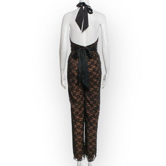 MAJORELLE x Revolve Salinas Black Lace Overlay Halter Jumpsuit, NWT Women’s XS - Picture 4 of 15